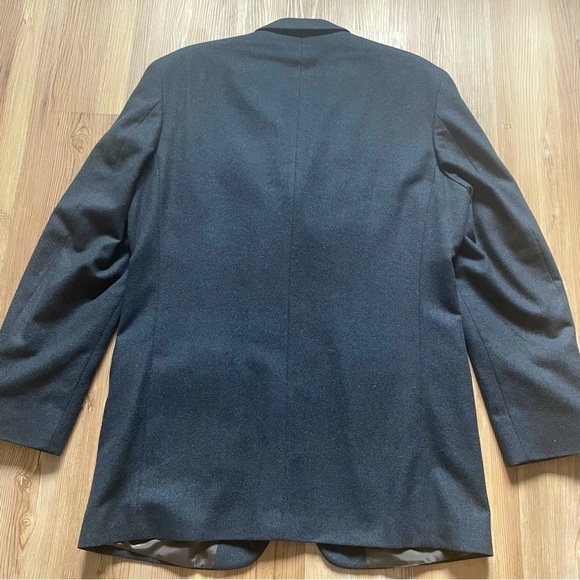 Oscar De La Renta Mens 40L Wool Cashmere Blazer Suit Jacket Sport coat Blue/Gray - Picture 3 of 14